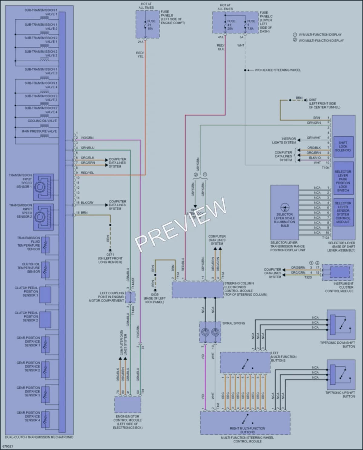 2019 Audi RS3 Transmission wiring diagram preview