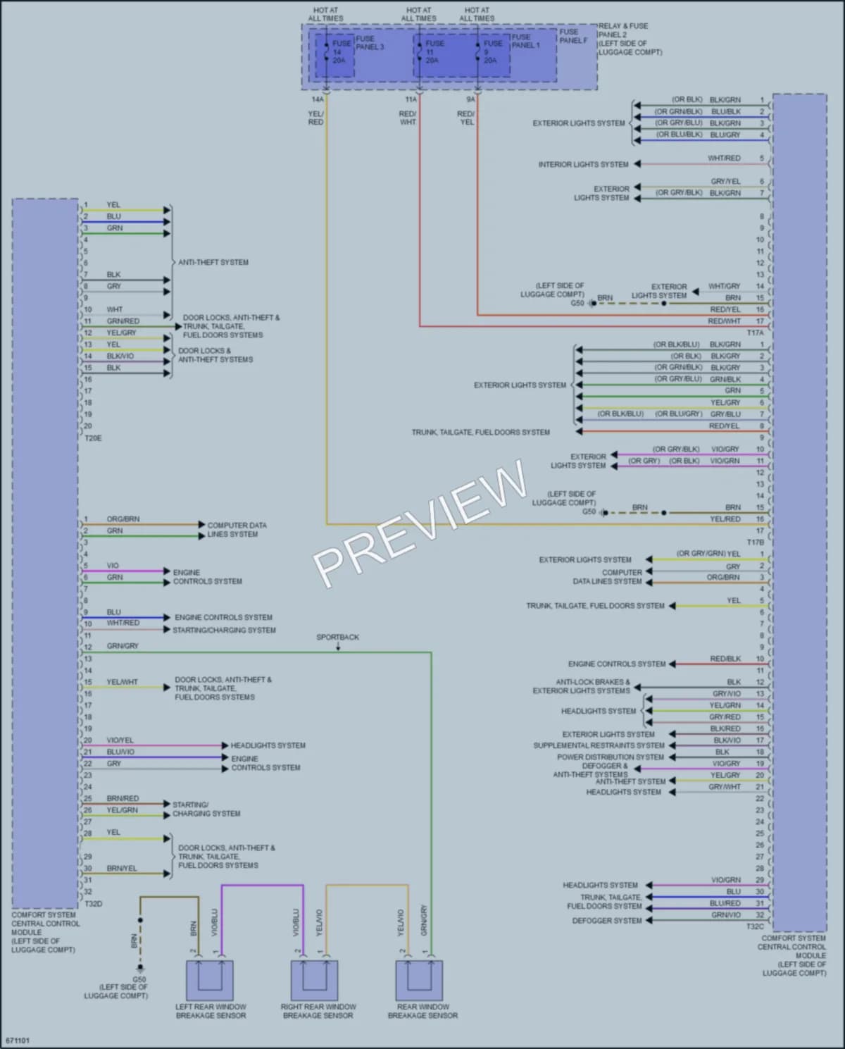 2019 Audi RS5 Body Control Modules wiring diagram preview