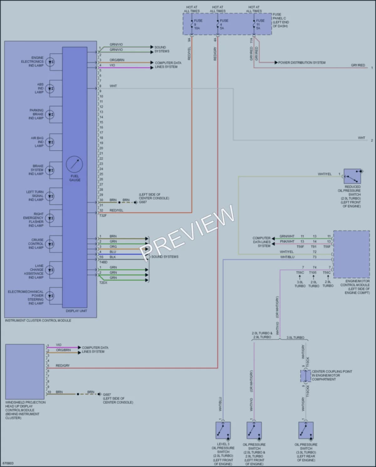 2019 Audi RS5 Instrument Cluster wiring diagram preview