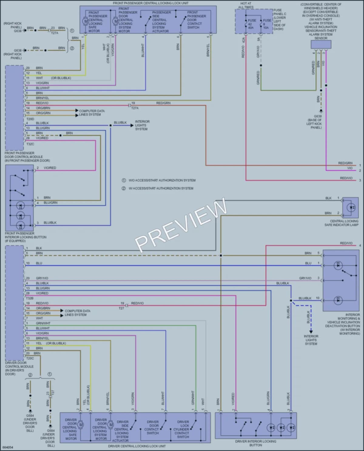 2019 Audi S3 Power Door Locks wiring diagram preview