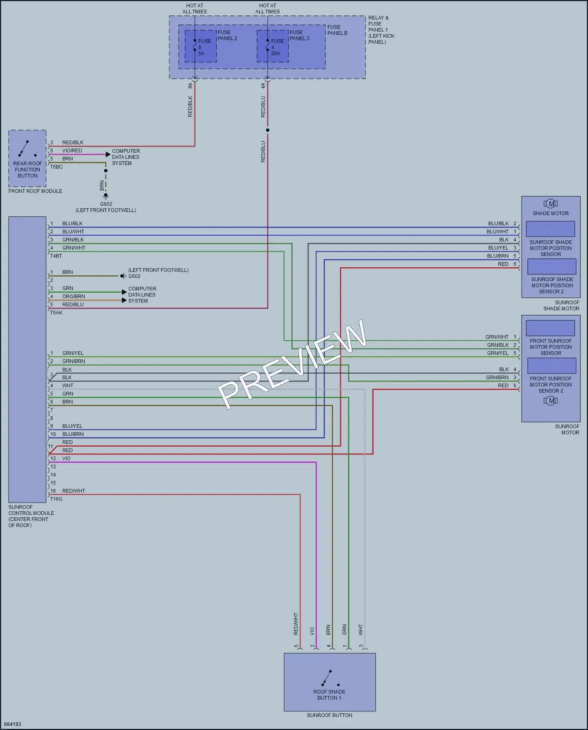 2019 Audi S5 Power Top Sunroof wiring diagram preview