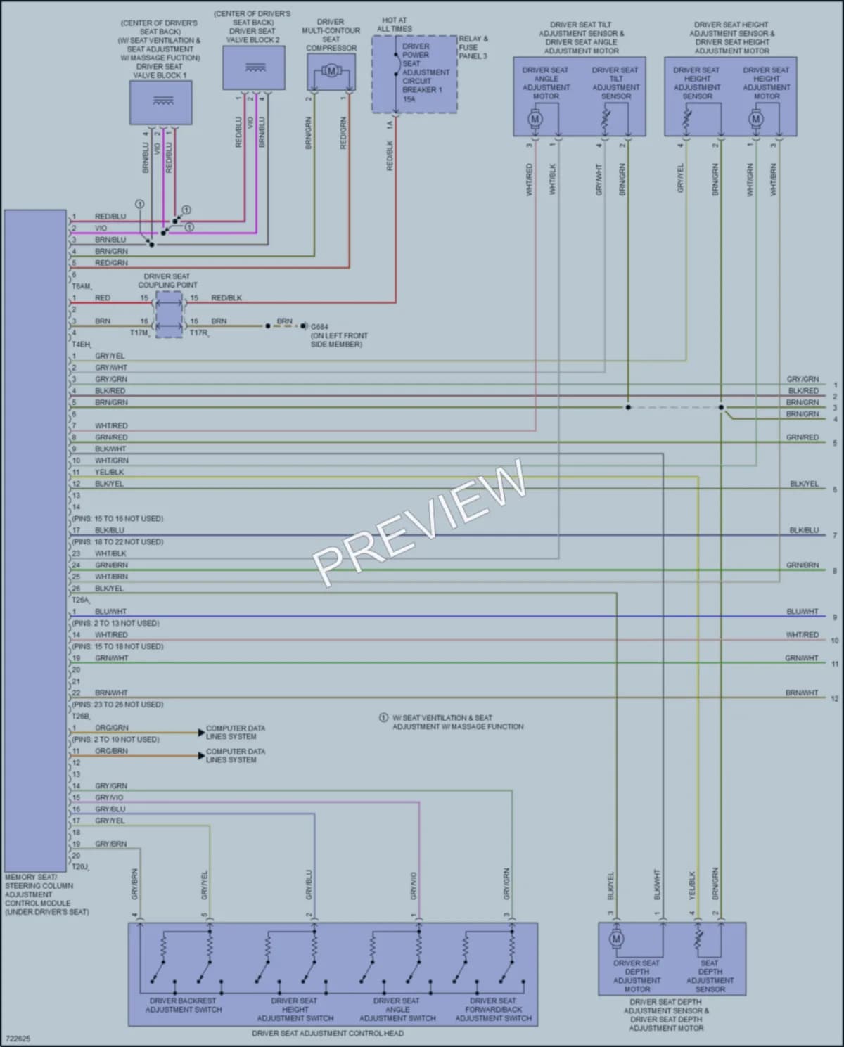 2019 Audi etron Memory Systems wiring diagram preview