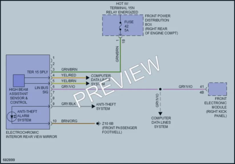 2019 BMW 230i Power Mirrors wiring diagram preview