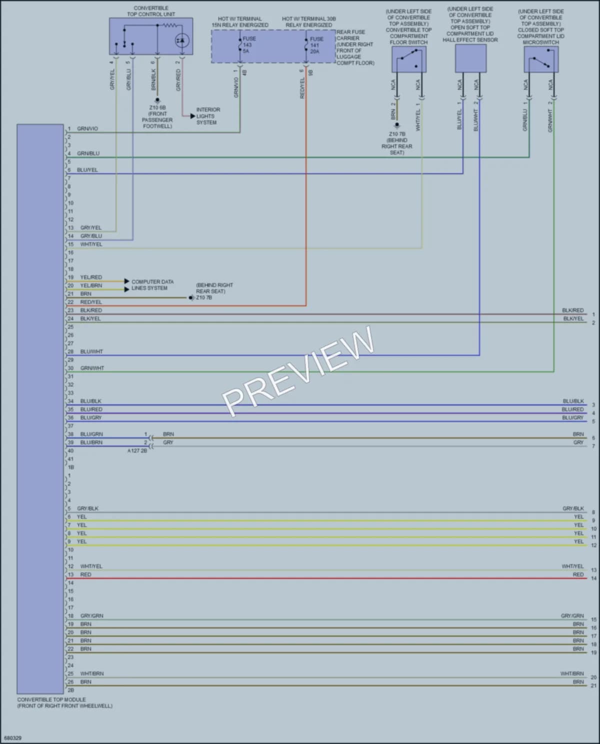 2019 BMW 230i Power Top Sunroof wiring diagram preview