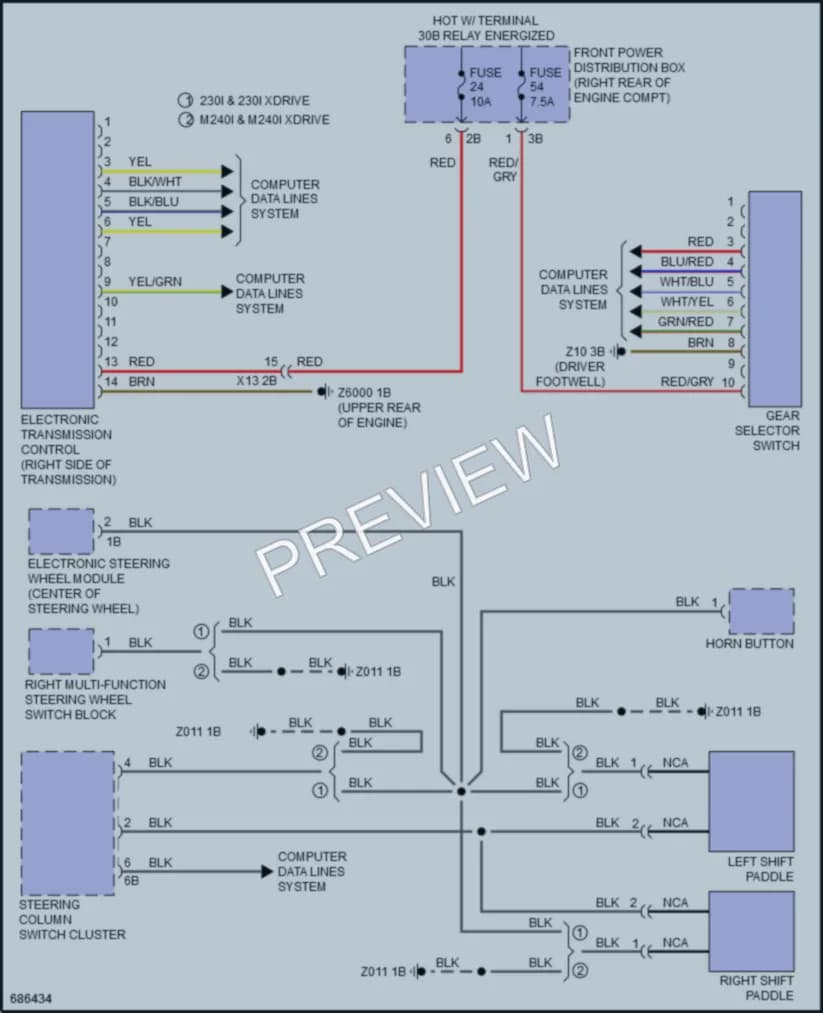 2019 BMW 230i Transmission wiring diagram preview
