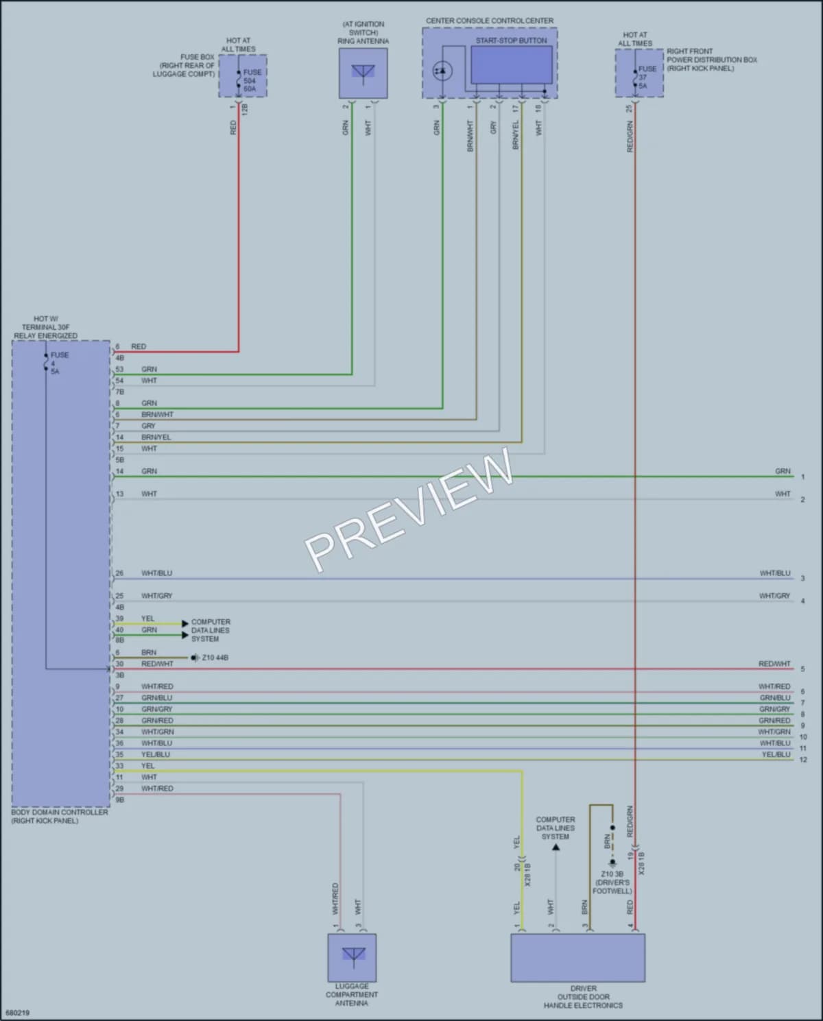 2019 BMW 330i Anti Theft wiring diagram preview
