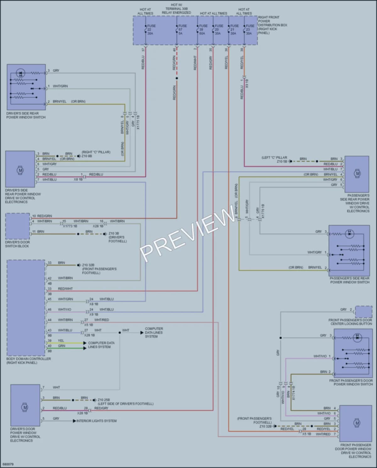 2019 BMW 330i Power Windows wiring diagram preview