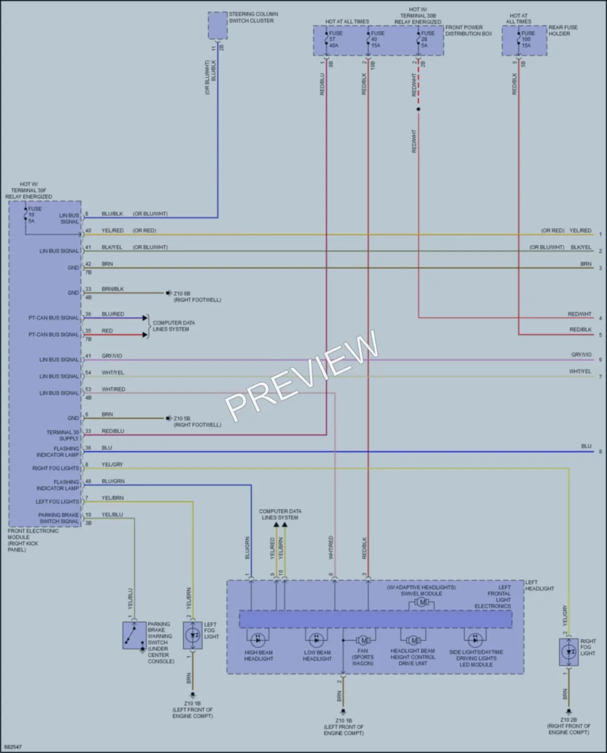 2019 BMW 330iGranTurismo Headlights wiring diagram preview