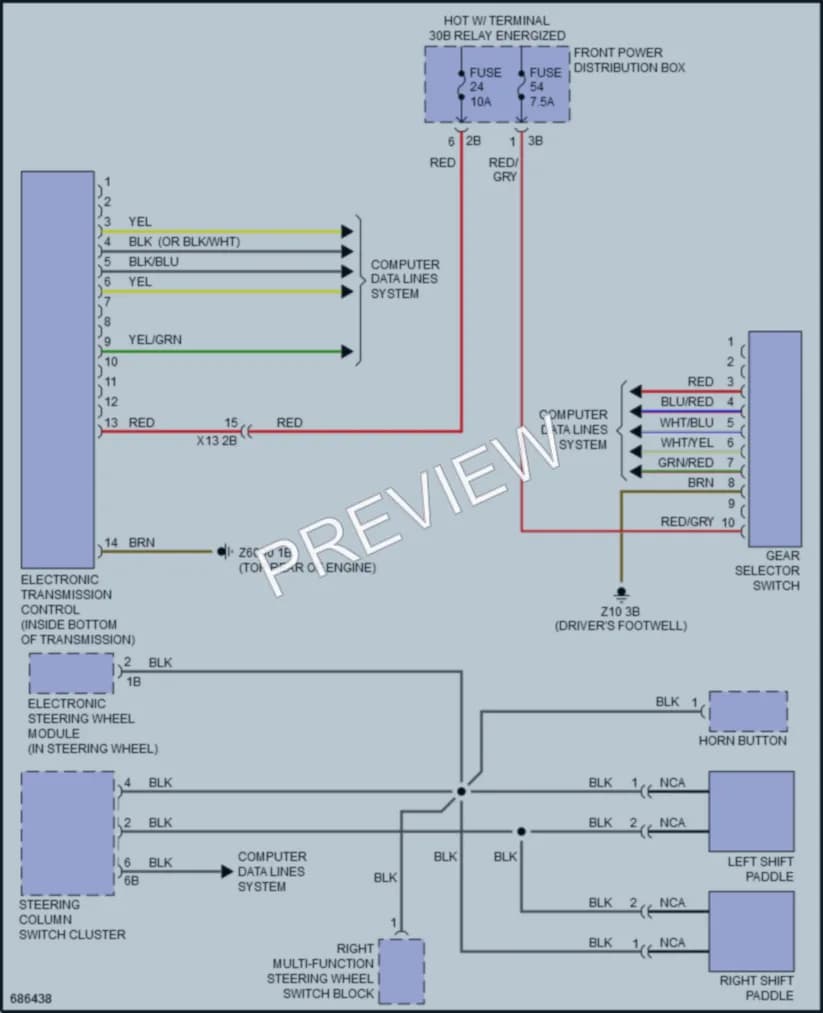 2019 BMW 330iGranTurismo Transmission wiring diagram preview