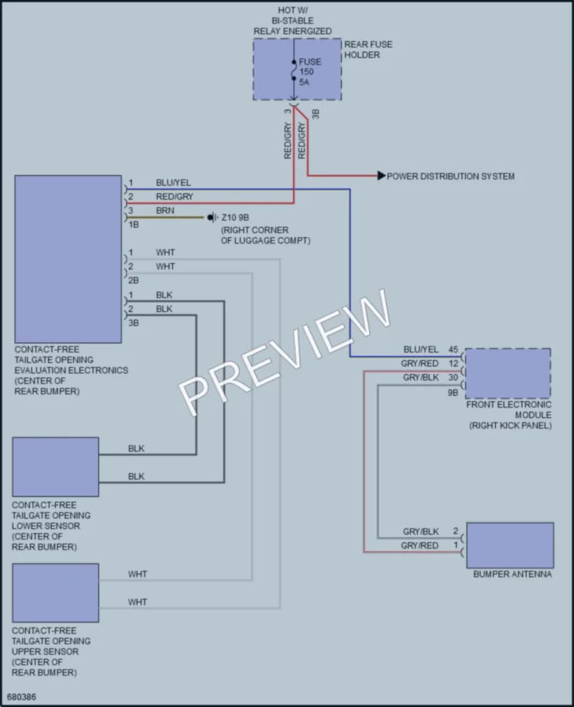 2019 BMW 330iGranTurismo Trunk Tailgate Fuel Door wiring diagram preview
