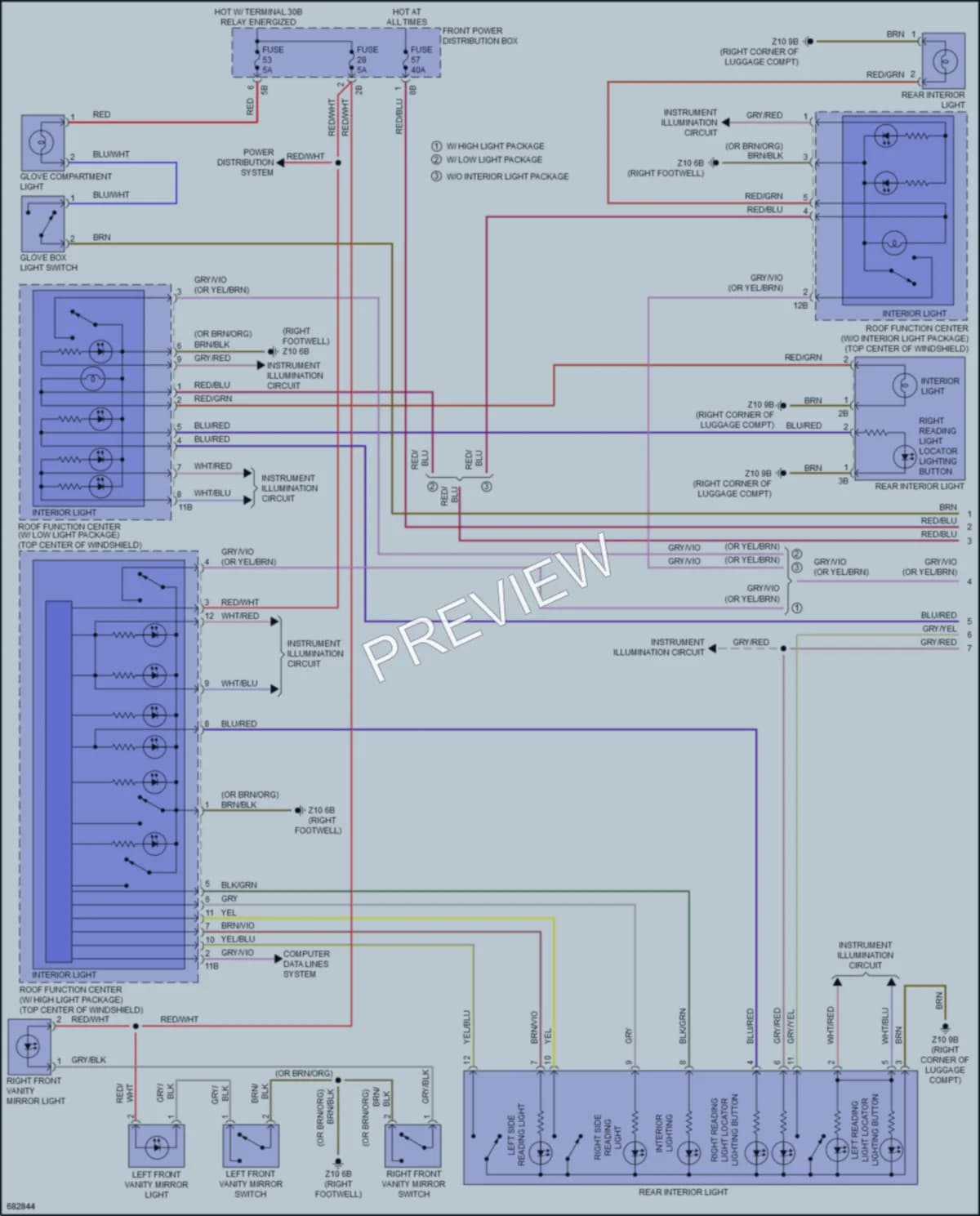 2019 BMW 340iGranTurismo Interior Lights wiring diagram preview