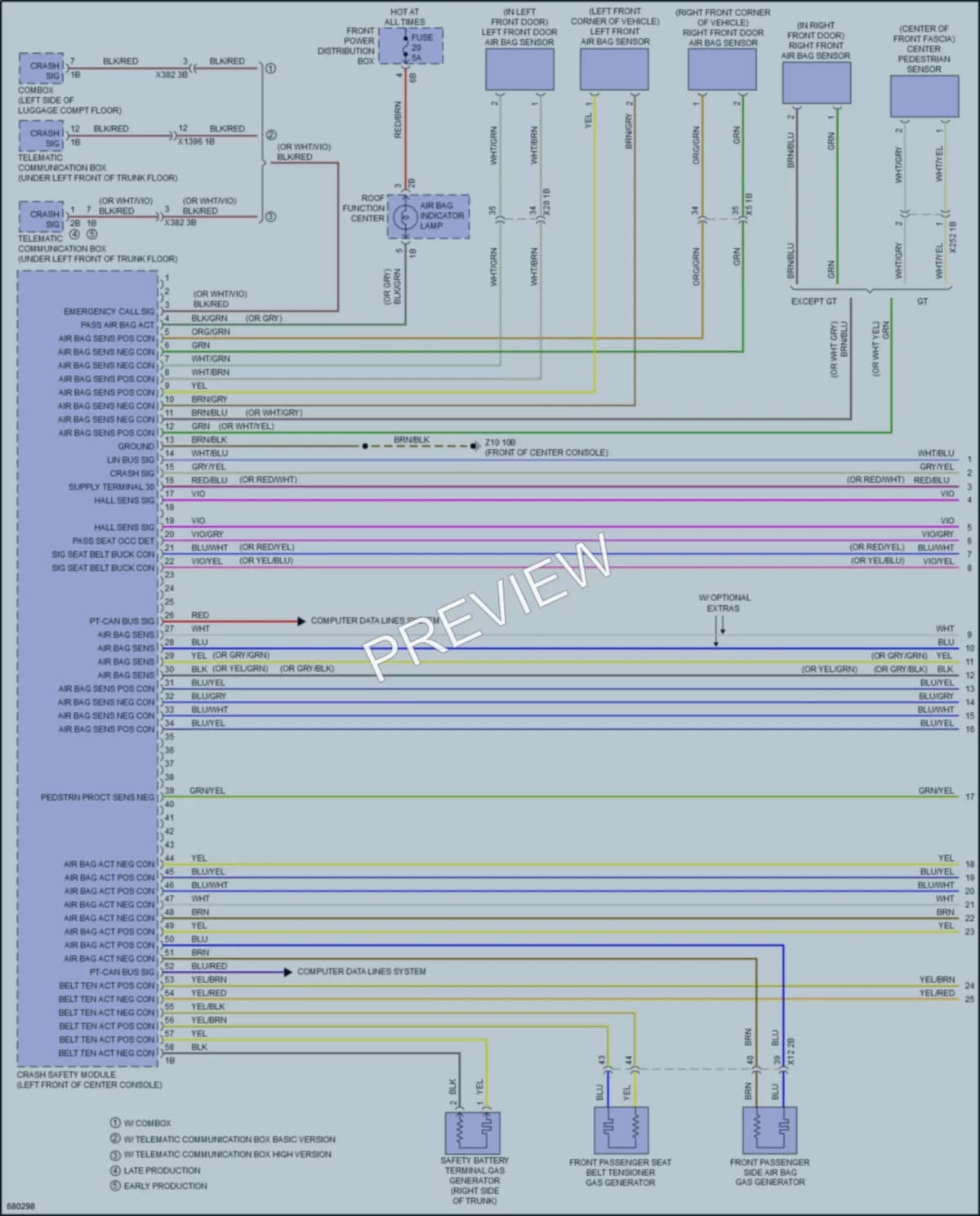 2019 BMW 340iGranTurismo Supplemental Restraints wiring diagram preview