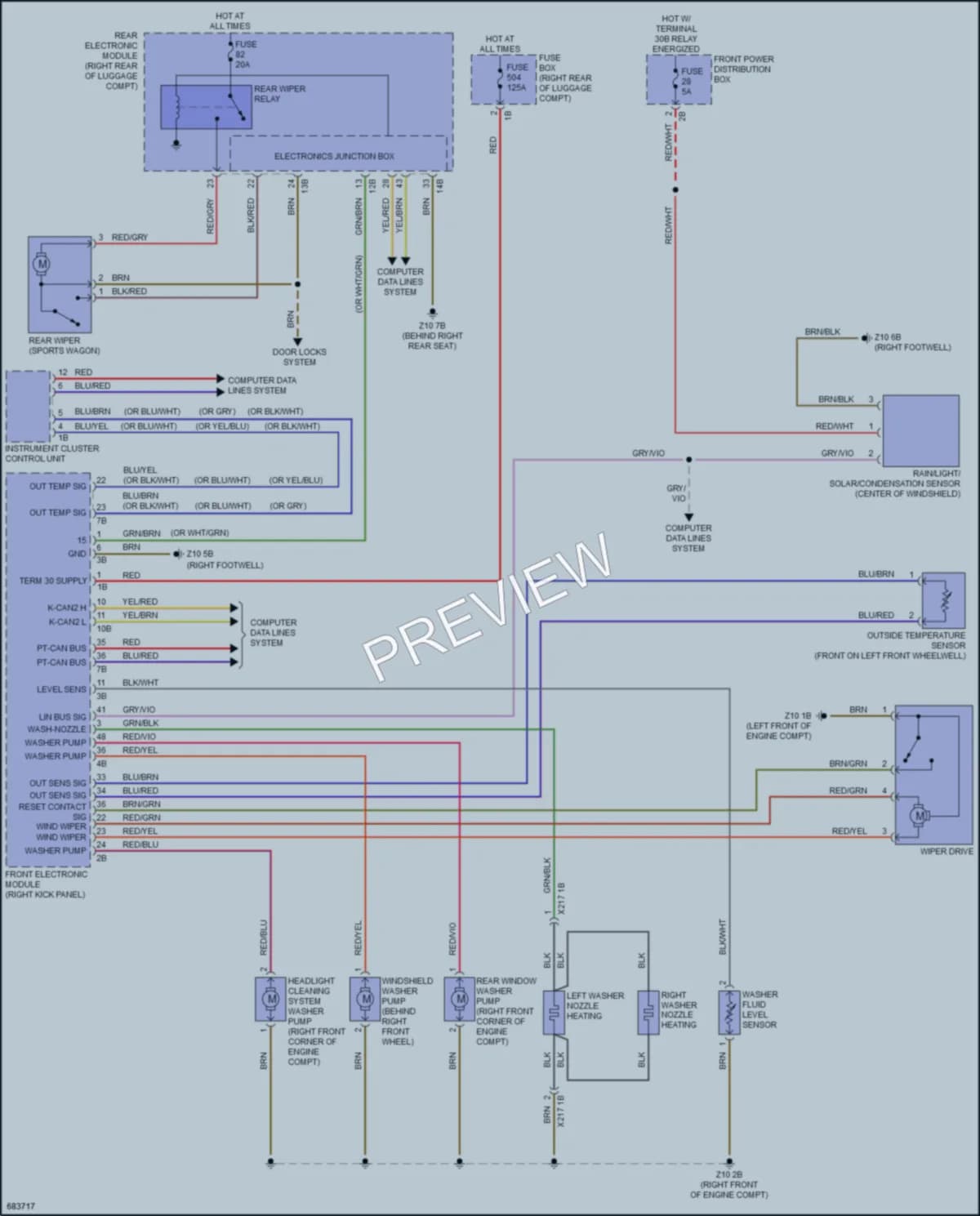 2019 BMW 340iGranTurismo Wiper Washer wiring diagram preview