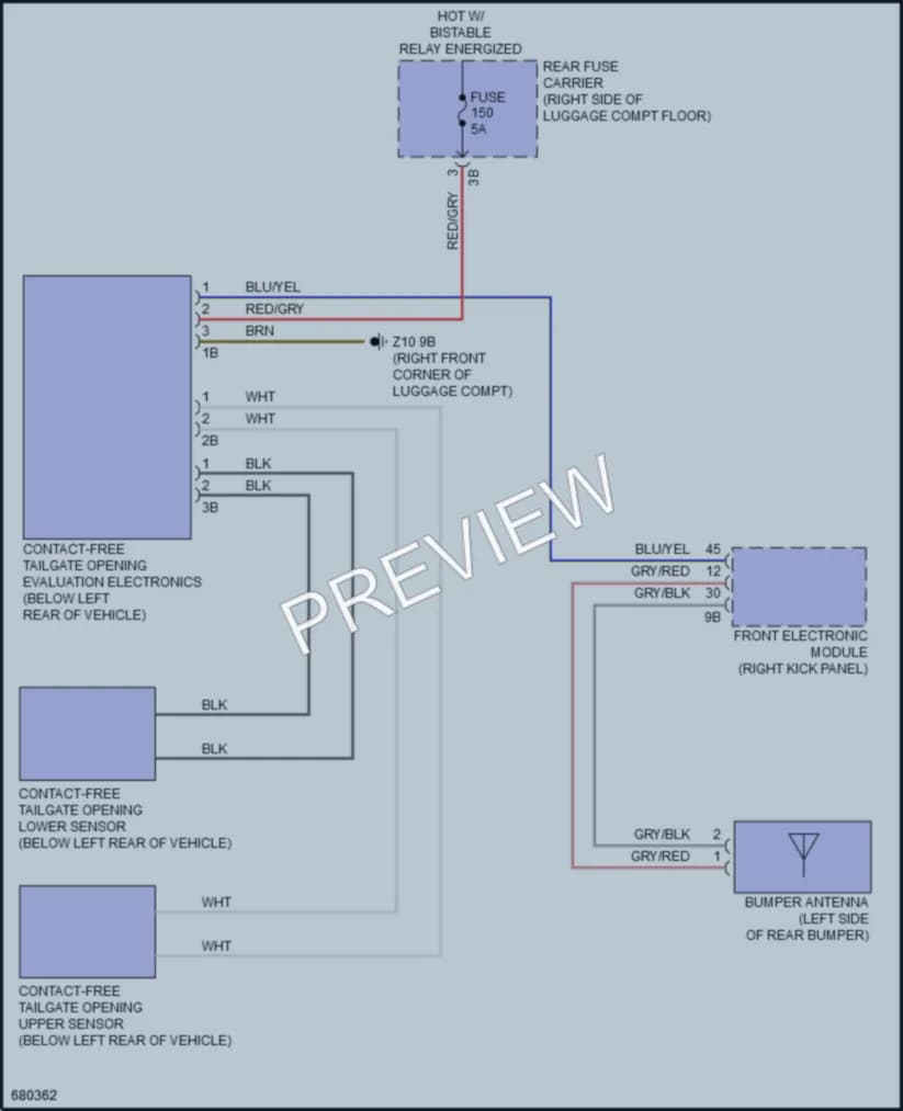 2019 BMW 430i Trunk Tailgate Fuel Door wiring diagram preview