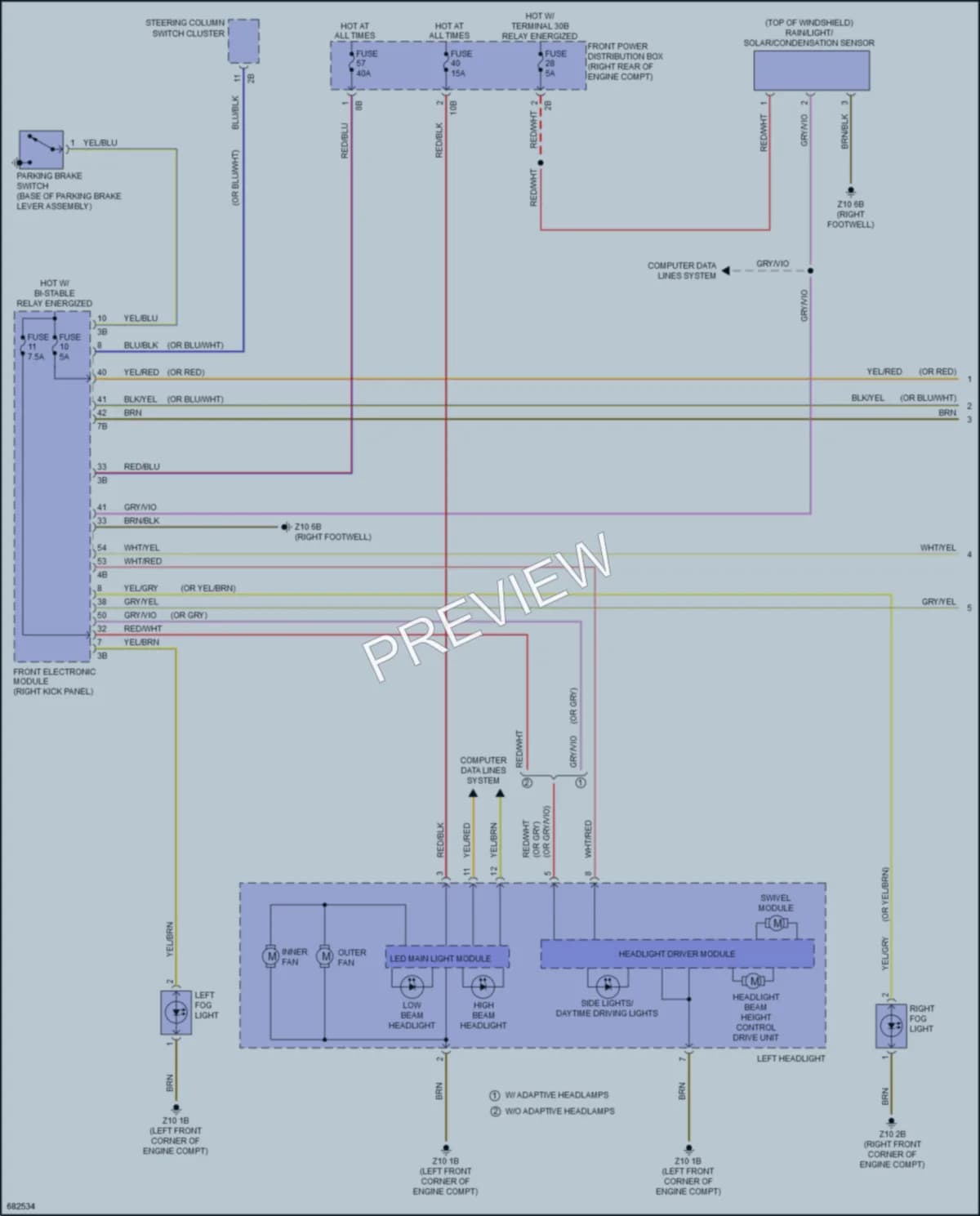 2019 BMW 440iGranCoupe Headlights wiring diagram preview