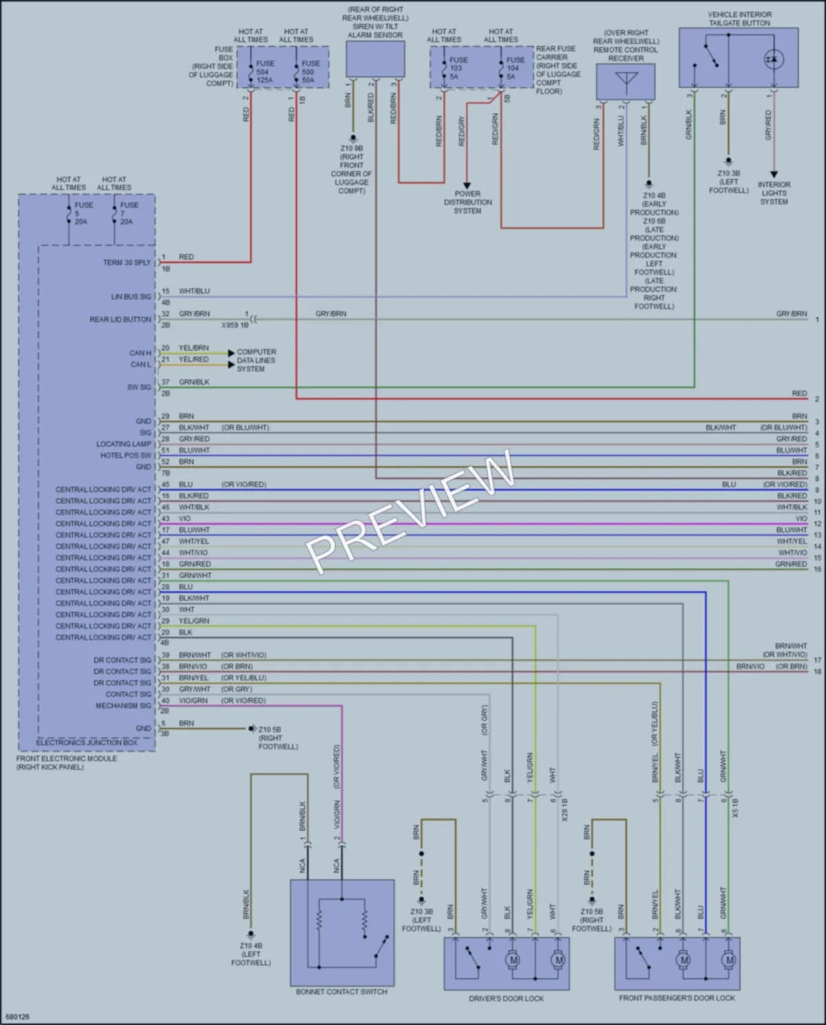 2019 BMW 440iGranCoupe Power Door Locks wiring diagram preview