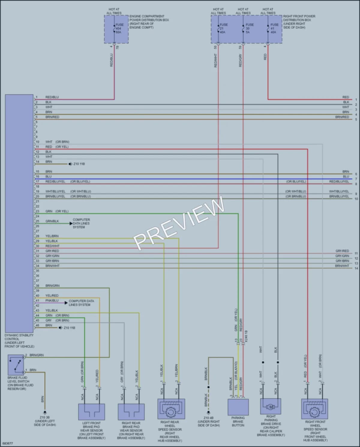 2019 BMW 530e Anti Lock Brakes wiring diagram preview