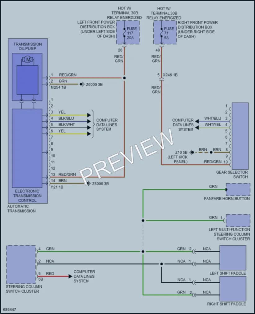 2019 BMW 530e Transmission wiring diagram preview