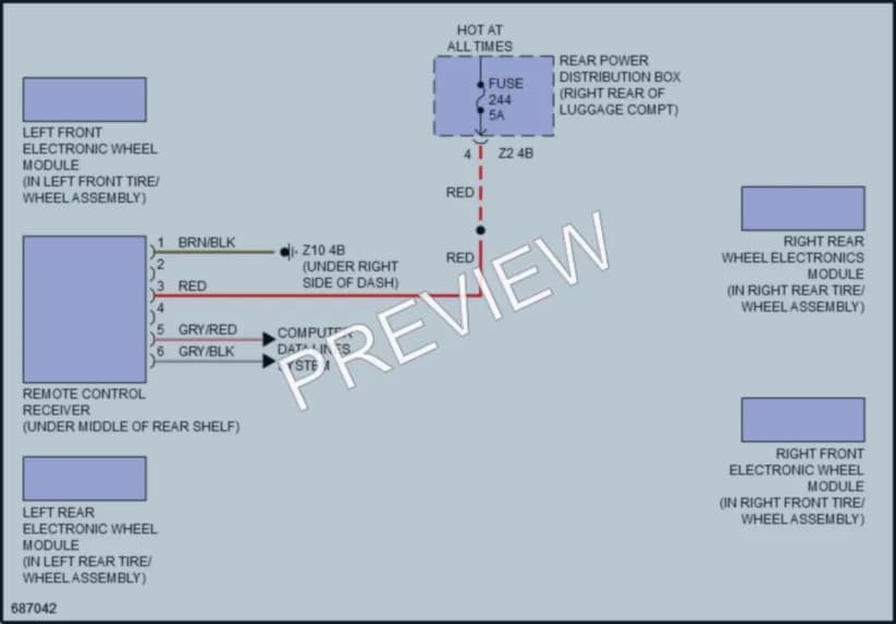 2019 BMW 530i Warning Systems wiring diagram preview