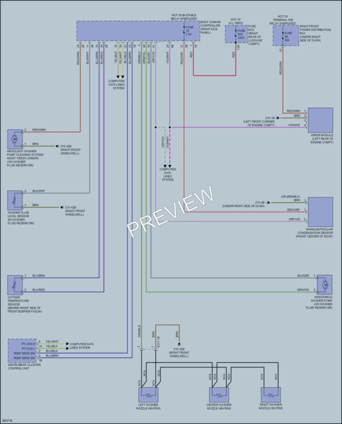 2019 BMW 530i Wiper Washer wiring diagram preview