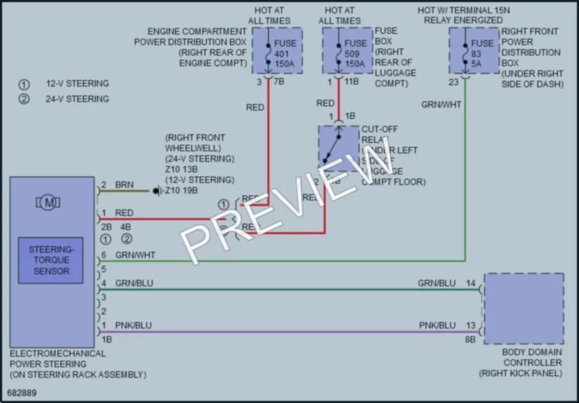 2019 BMW 540i Electronic Power Steering wiring diagram preview