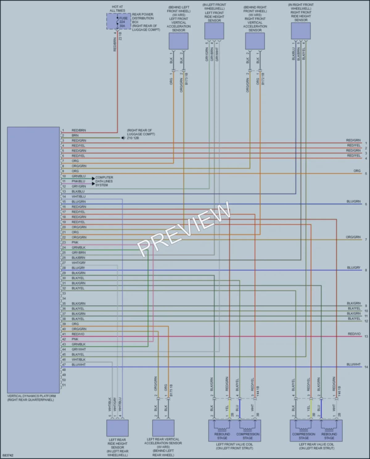 2019 BMW 540i Electronic Suspension wiring diagram preview
