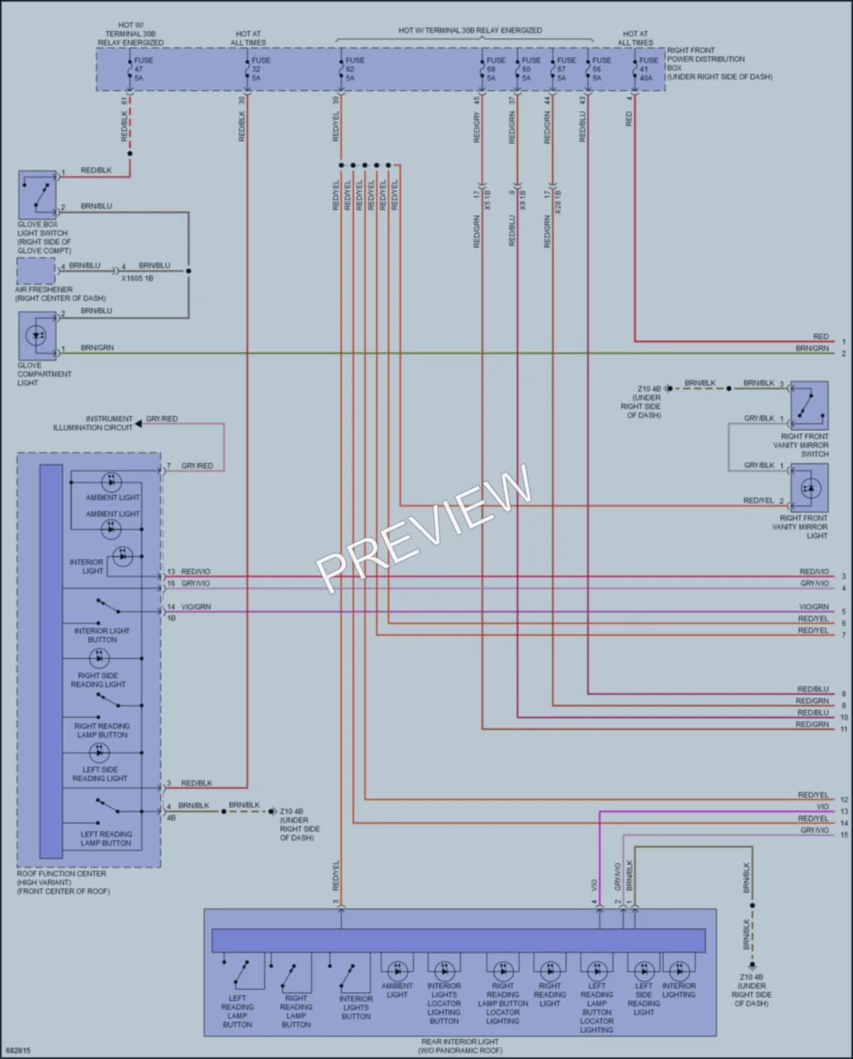 2019 BMW 540i Interior Lights wiring diagram preview