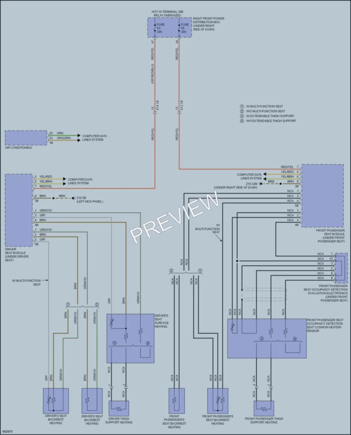 2019 BMW 540i Power Seats wiring diagram preview