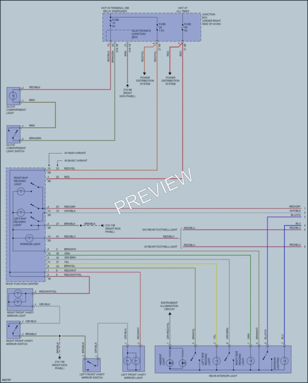 2019 BMW 640iGranCoupe Interior Lights wiring diagram preview