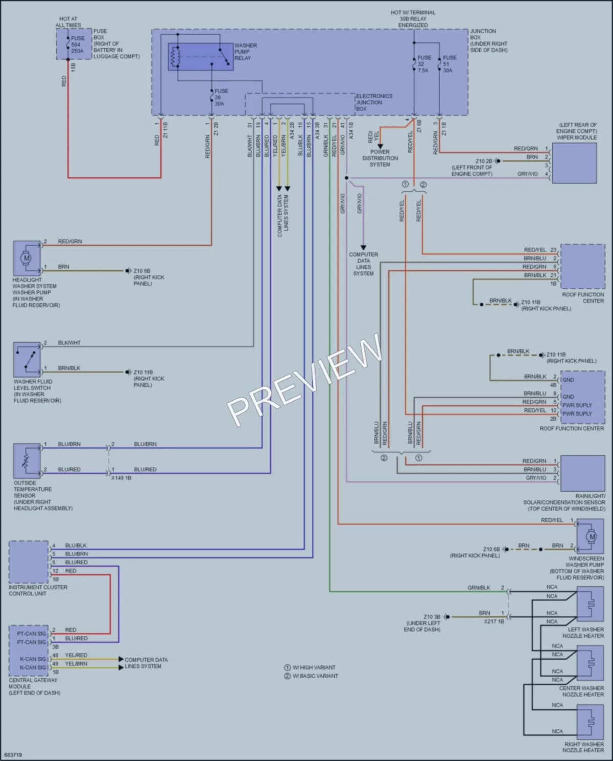 2019 BMW 640iGranCoupe Wiper Washer wiring diagram preview