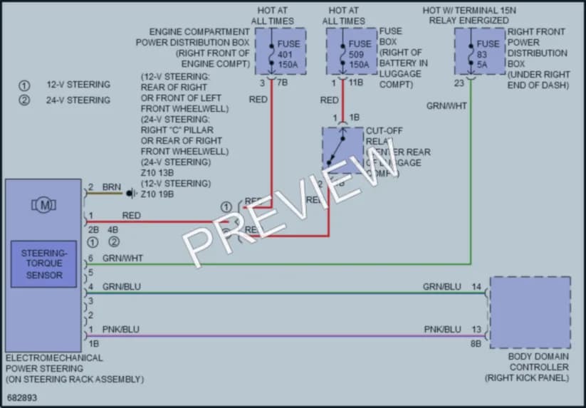 2019 BMW 640iGranTurismo Electronic Power Steering wiring diagram preview