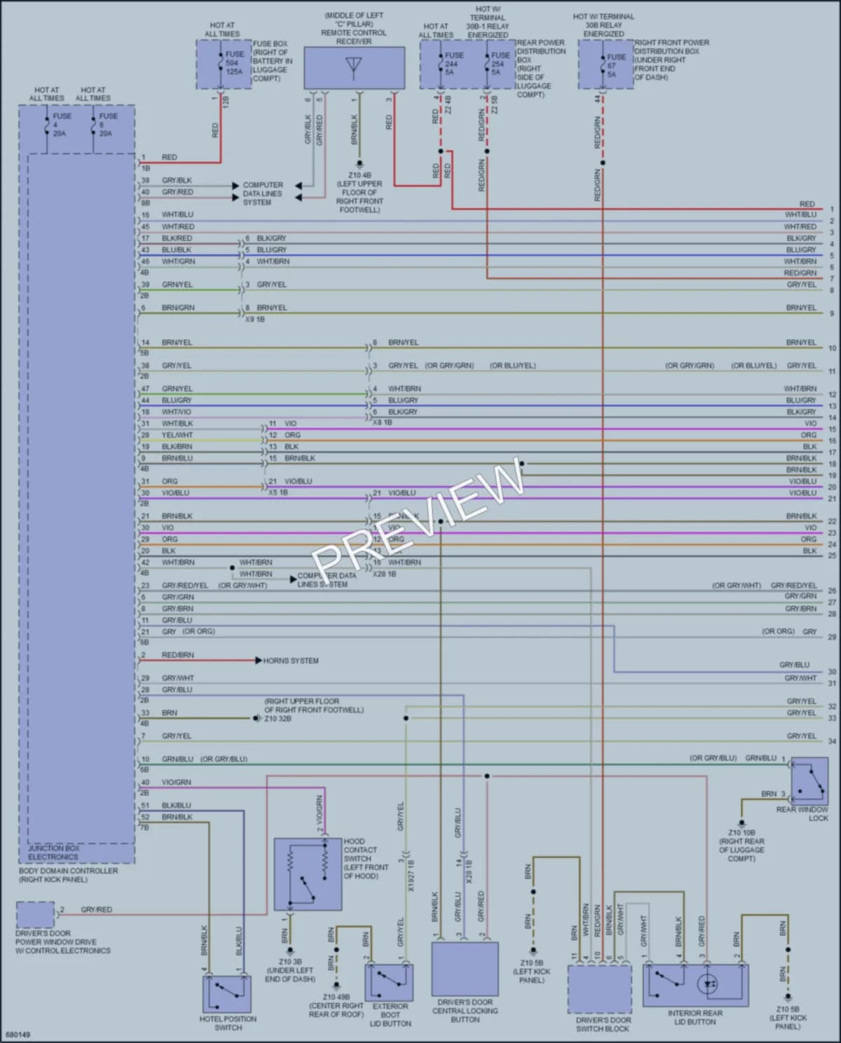 2019 BMW 640iGranTurismo Power Door Locks wiring diagram preview