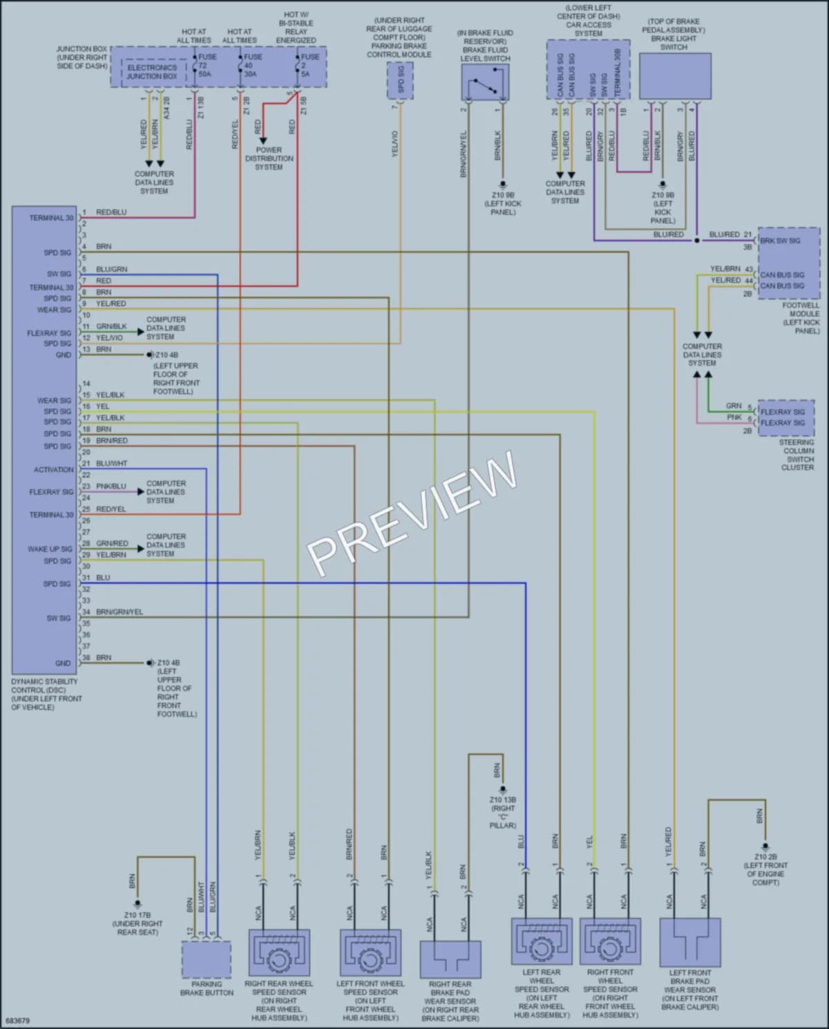 2019 BMW 650iGranCoupe Anti Lock Brakes wiring diagram preview