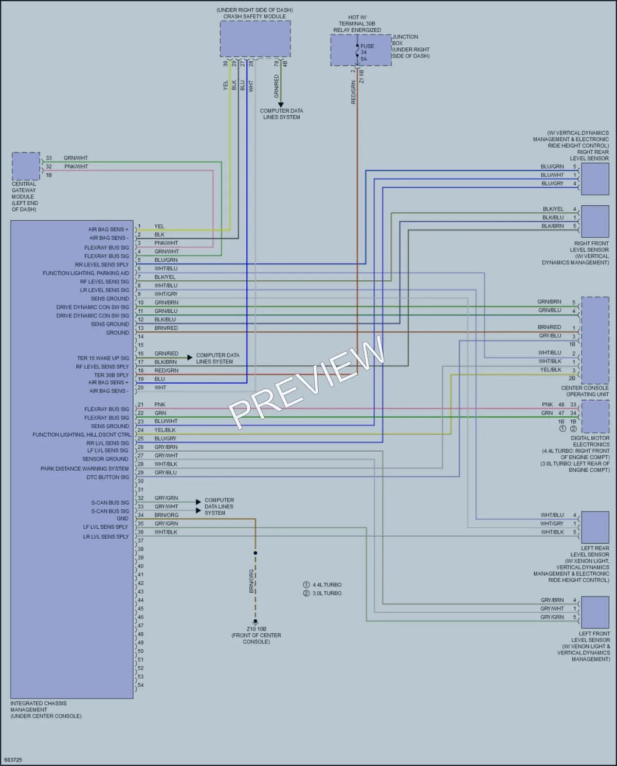 2019 BMW 650iGranCoupe Electronic Suspension wiring diagram preview