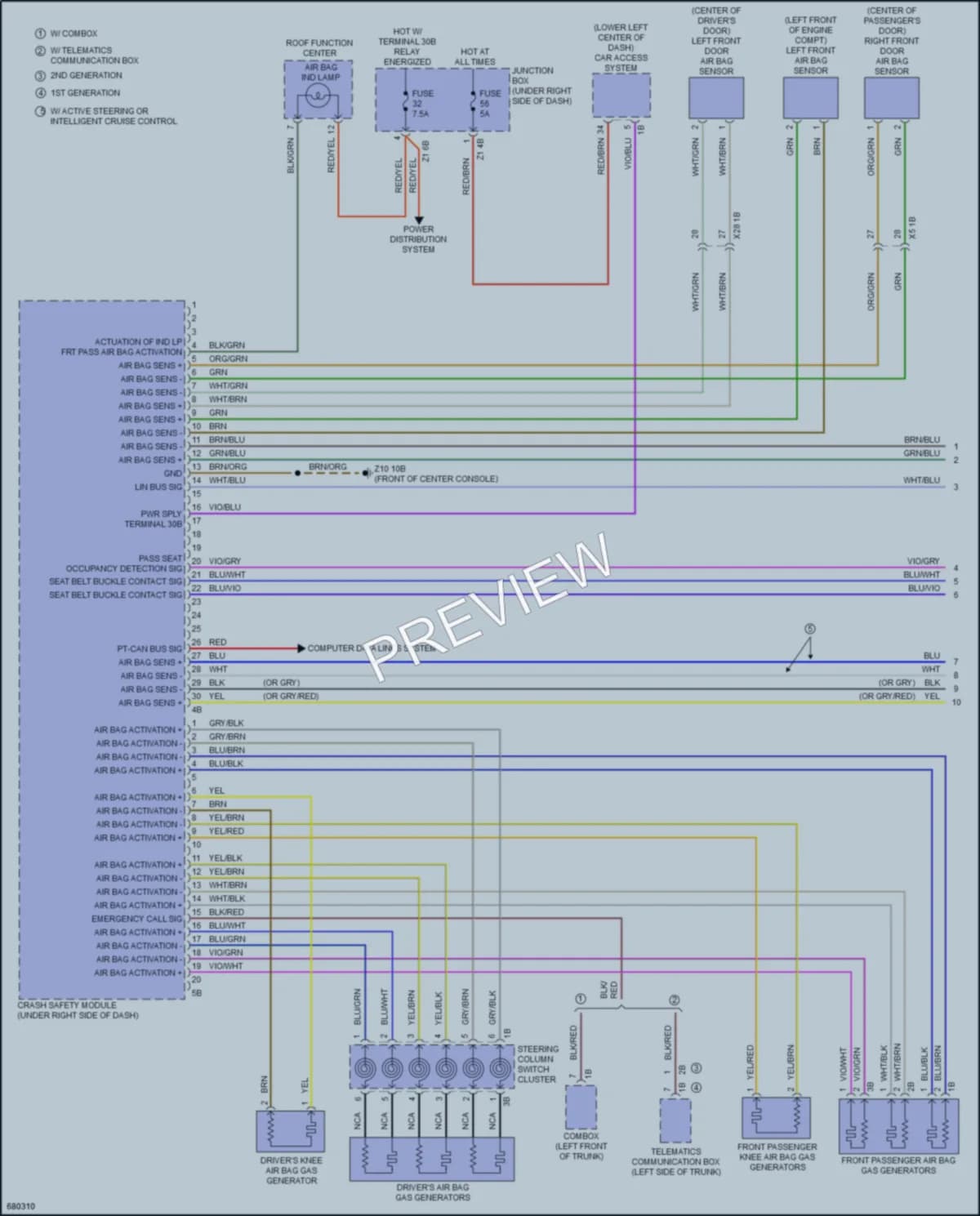 2019 BMW 650iGranCoupe Supplemental Restraints wiring diagram preview