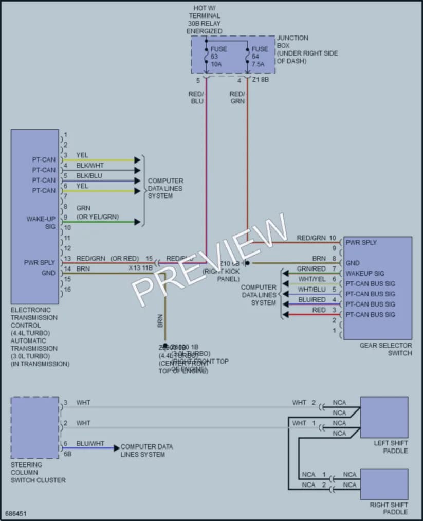 2019 BMW 650iGranCoupe Transmission wiring diagram preview
