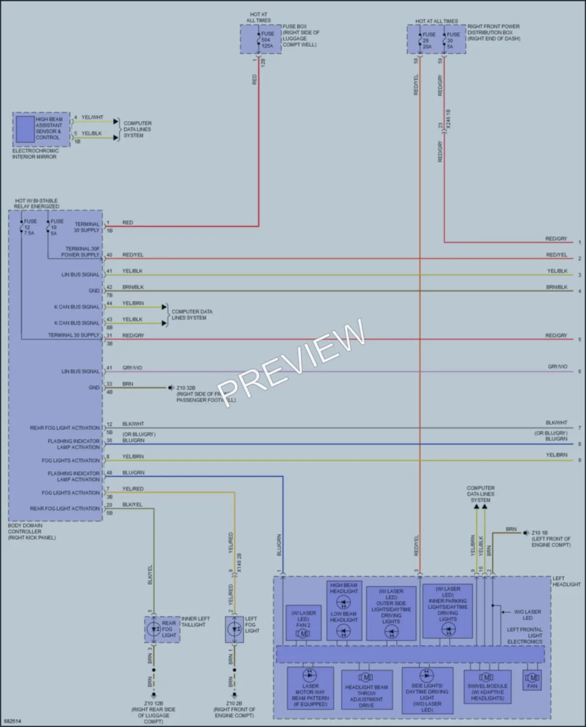 2019 BMW 750i Headlights wiring diagram preview