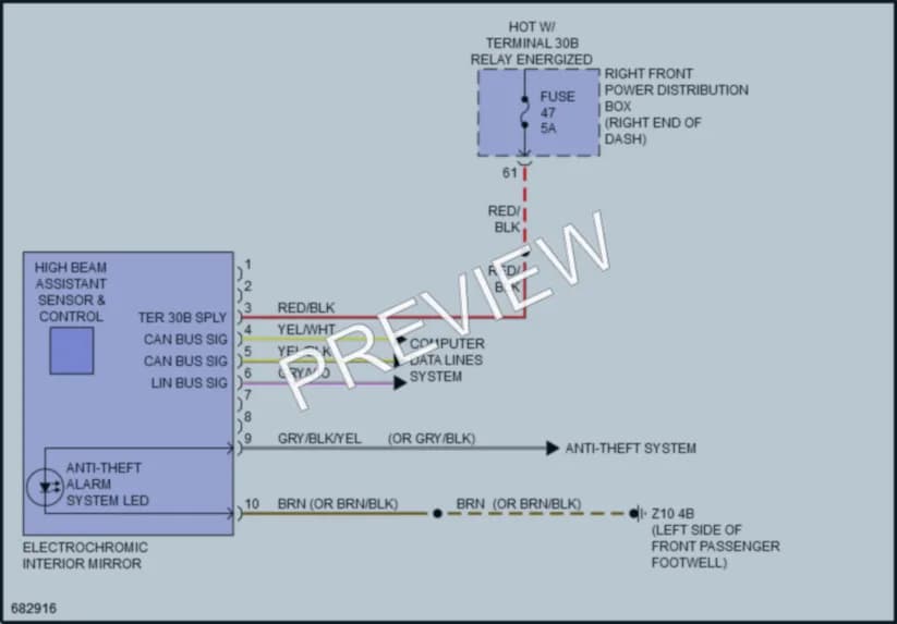 2019 BMW 750i Power Mirrors wiring diagram preview
