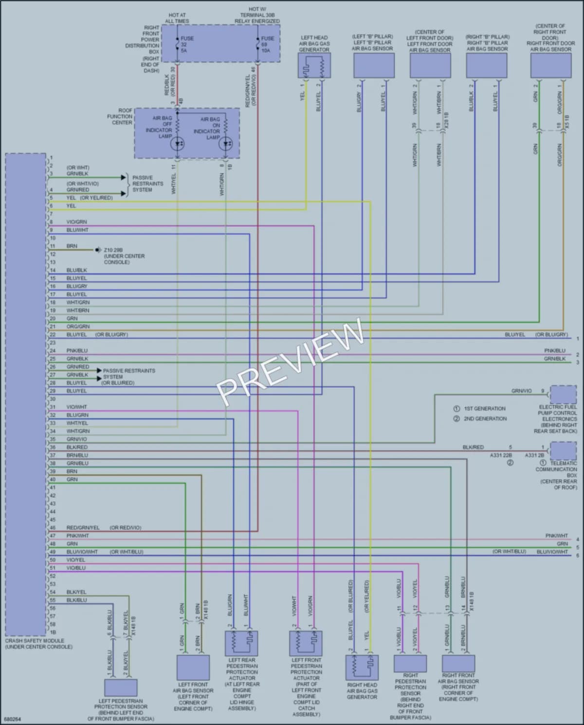 2019 BMW 750i Supplemental Restraints wiring diagram preview