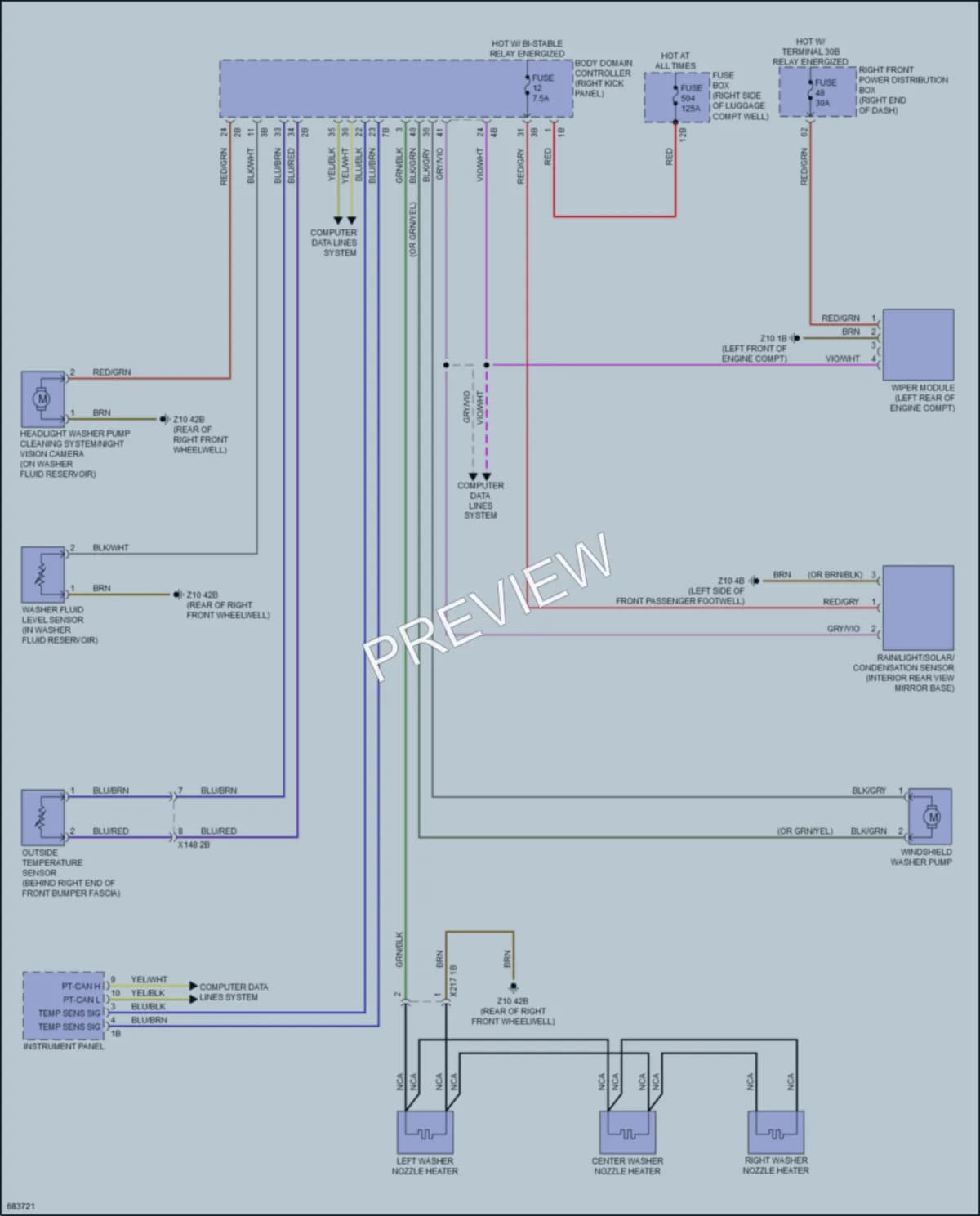 2019 BMW 750i Wiper Washer wiring diagram preview