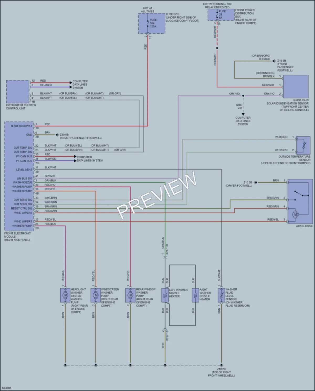 2019 BMW M2 Wiper Washer wiring diagram preview