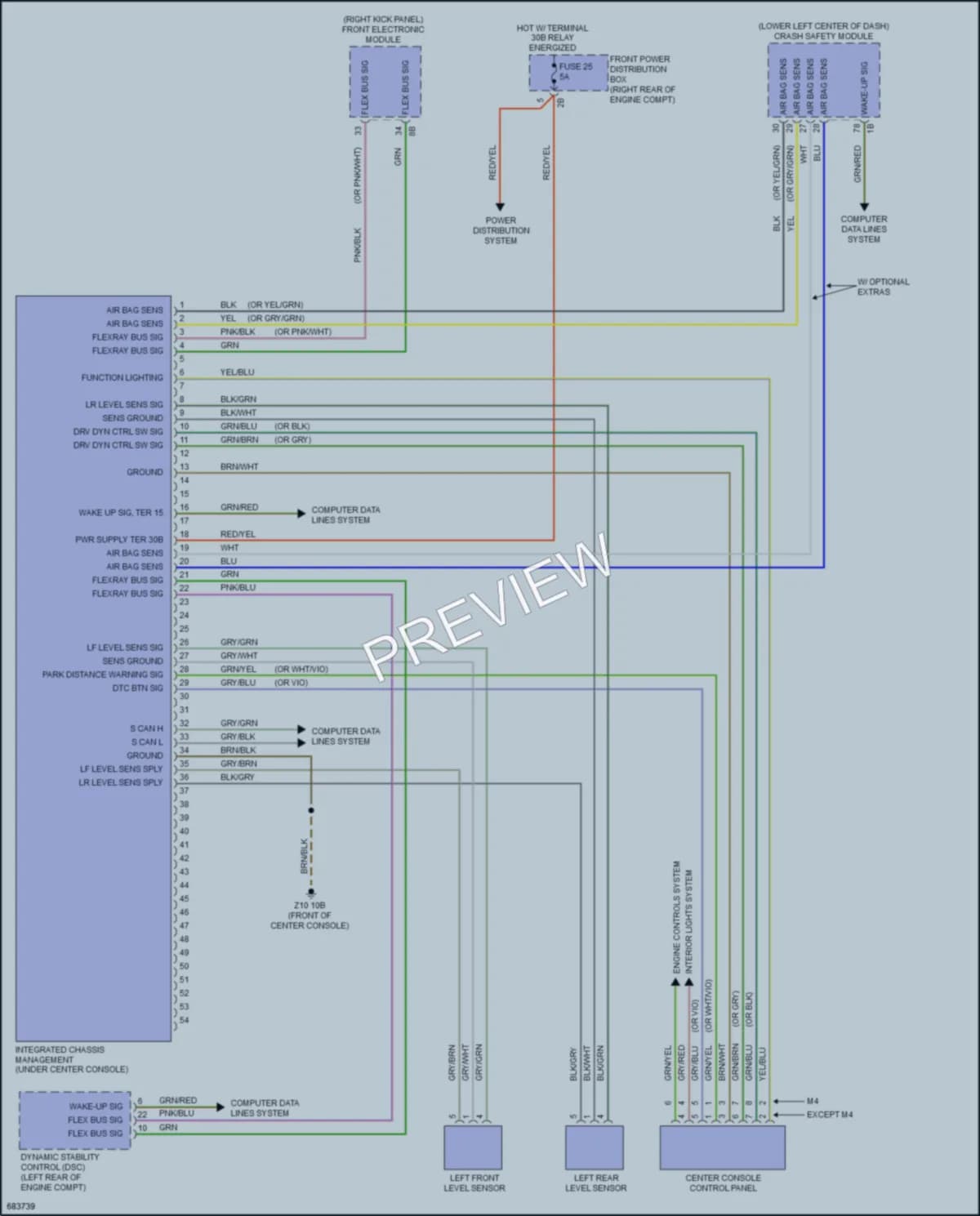 2019 BMW M4 Electronic Suspension wiring diagram preview