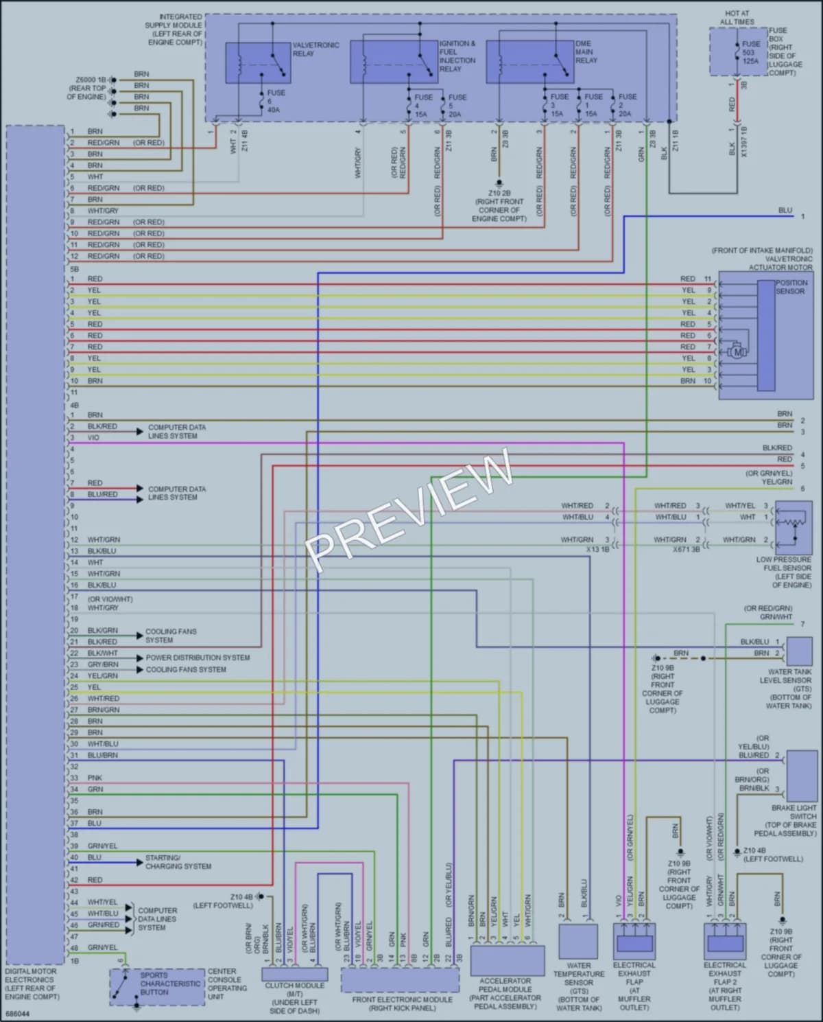 2019 BMW M4 Engine Performance wiring diagram preview