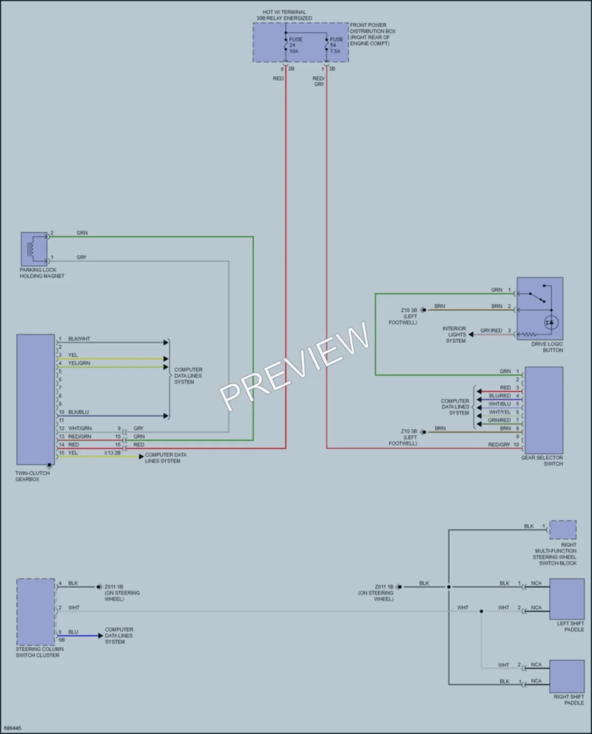 2019 BMW M4 Transmission wiring diagram preview