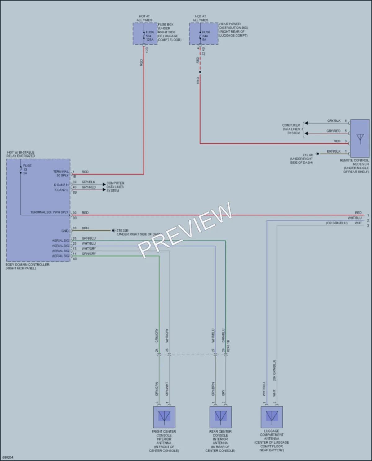 2019 BMW M550i Anti Theft wiring diagram preview