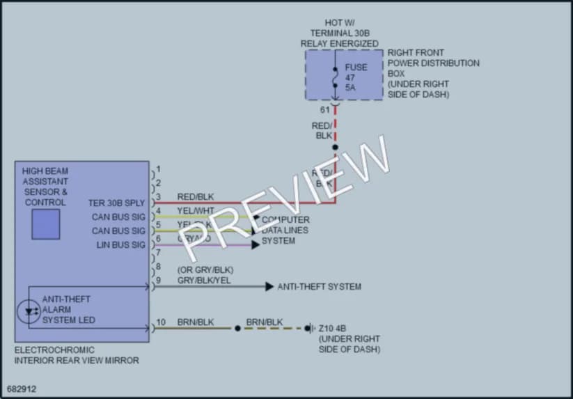 2019 BMW M550i Power Mirrors wiring diagram preview