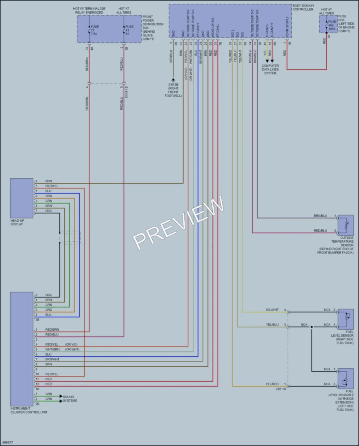 2019 BMW X1 Instrument Cluster wiring diagram preview