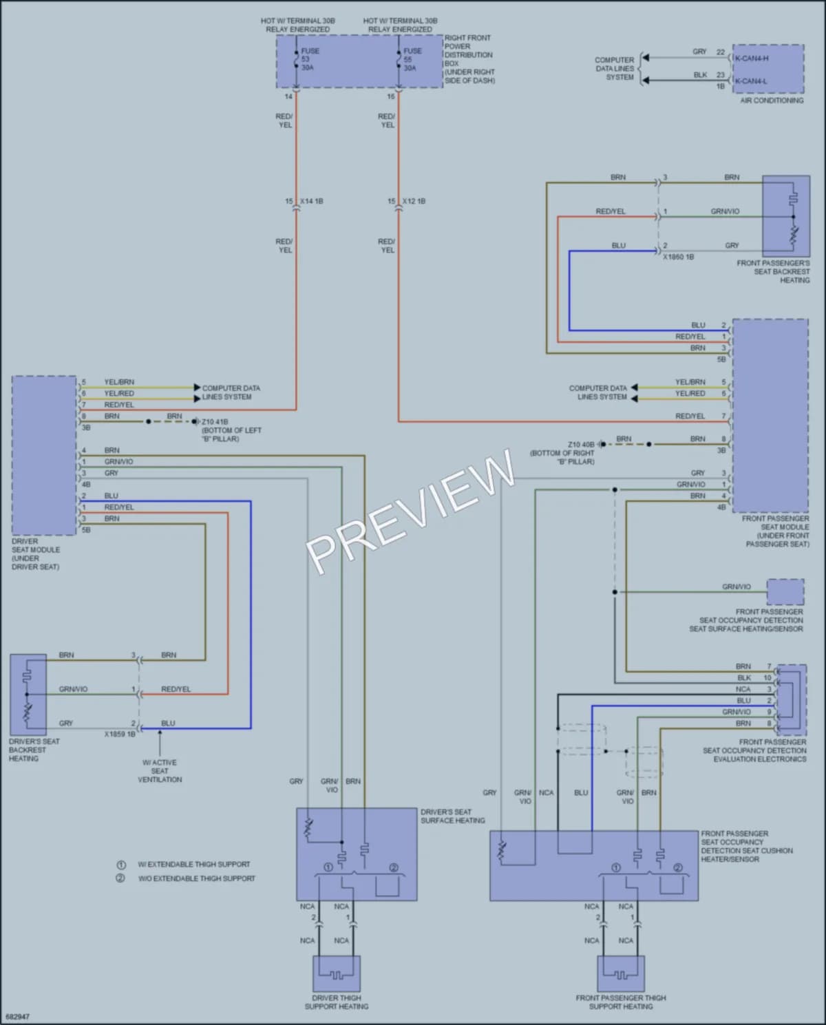 2019 BMW X3 Power Seats wiring diagram preview