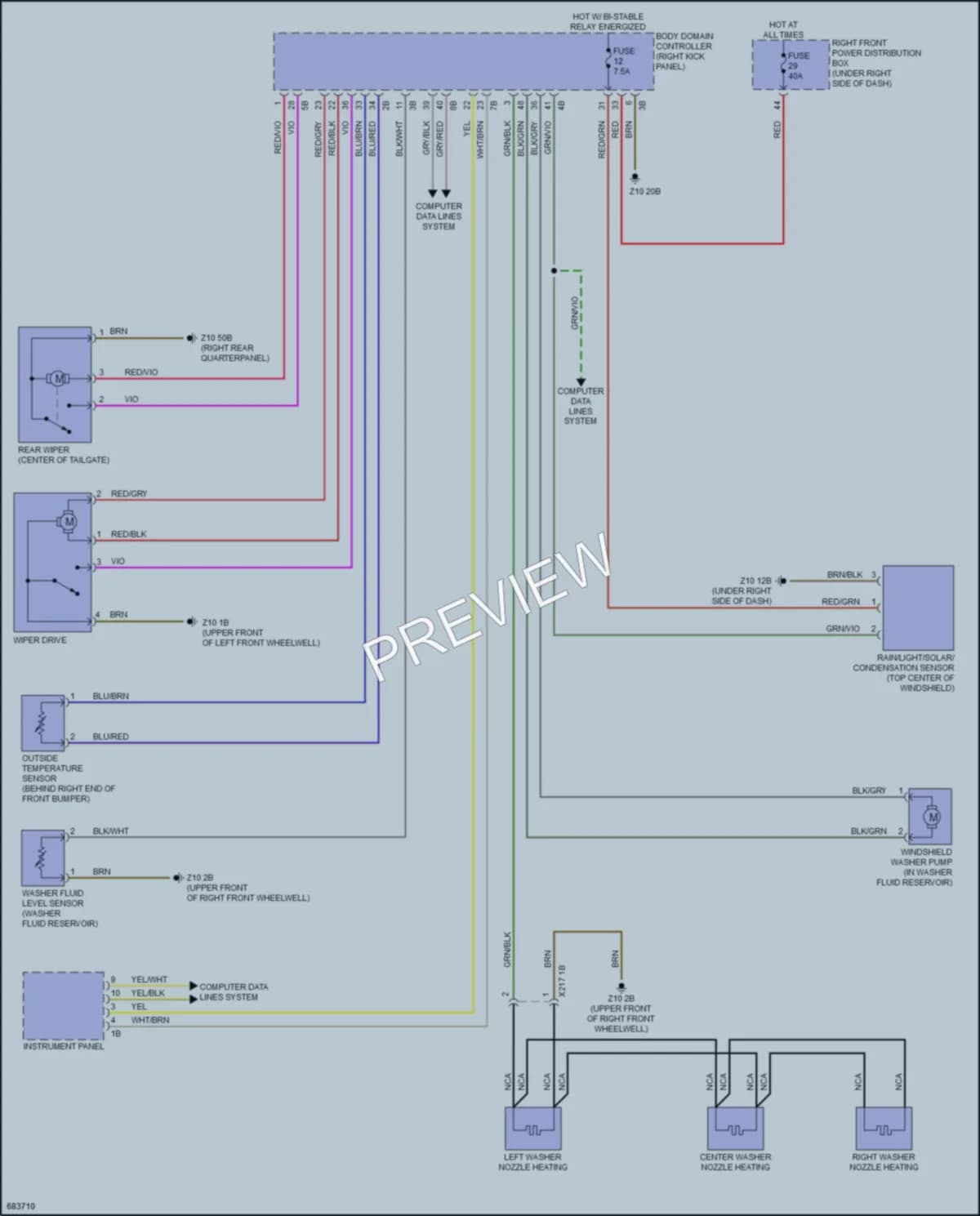 2019 BMW X3 Wiper Washer wiring diagram preview
