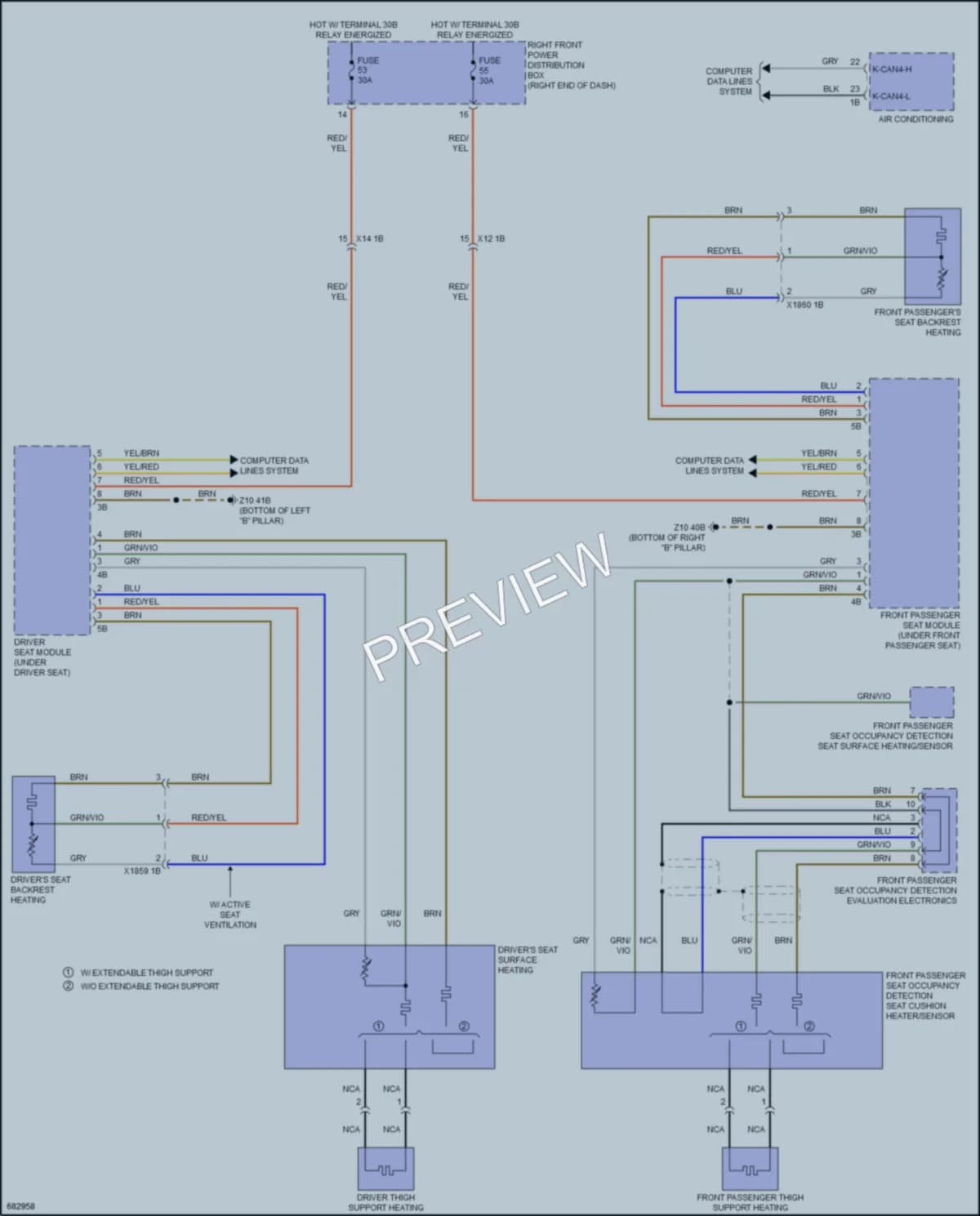 2019 BMW X4 Power Seats wiring diagram preview